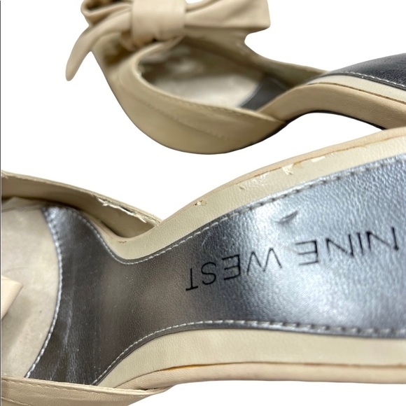 Nine West Cream Leather Mule-Knotted Bow - Picture 6 of 8